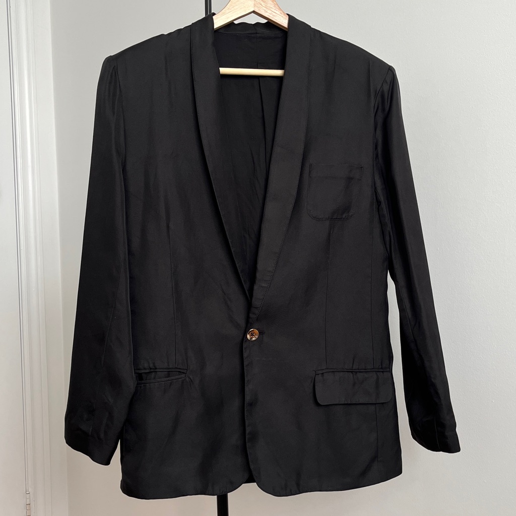 Silk Laundry Twill Blazer Black Xs